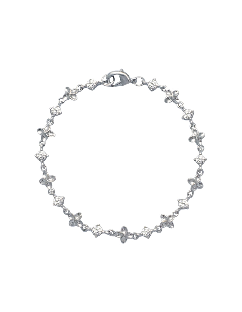Pulsera Carré con zirconia cúbica con acabado pulido
