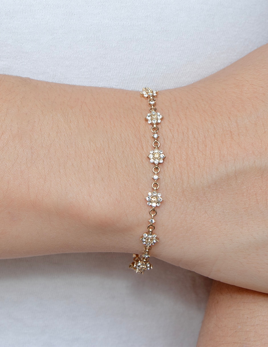 Pulsera Carré con cristal con acabado pavé