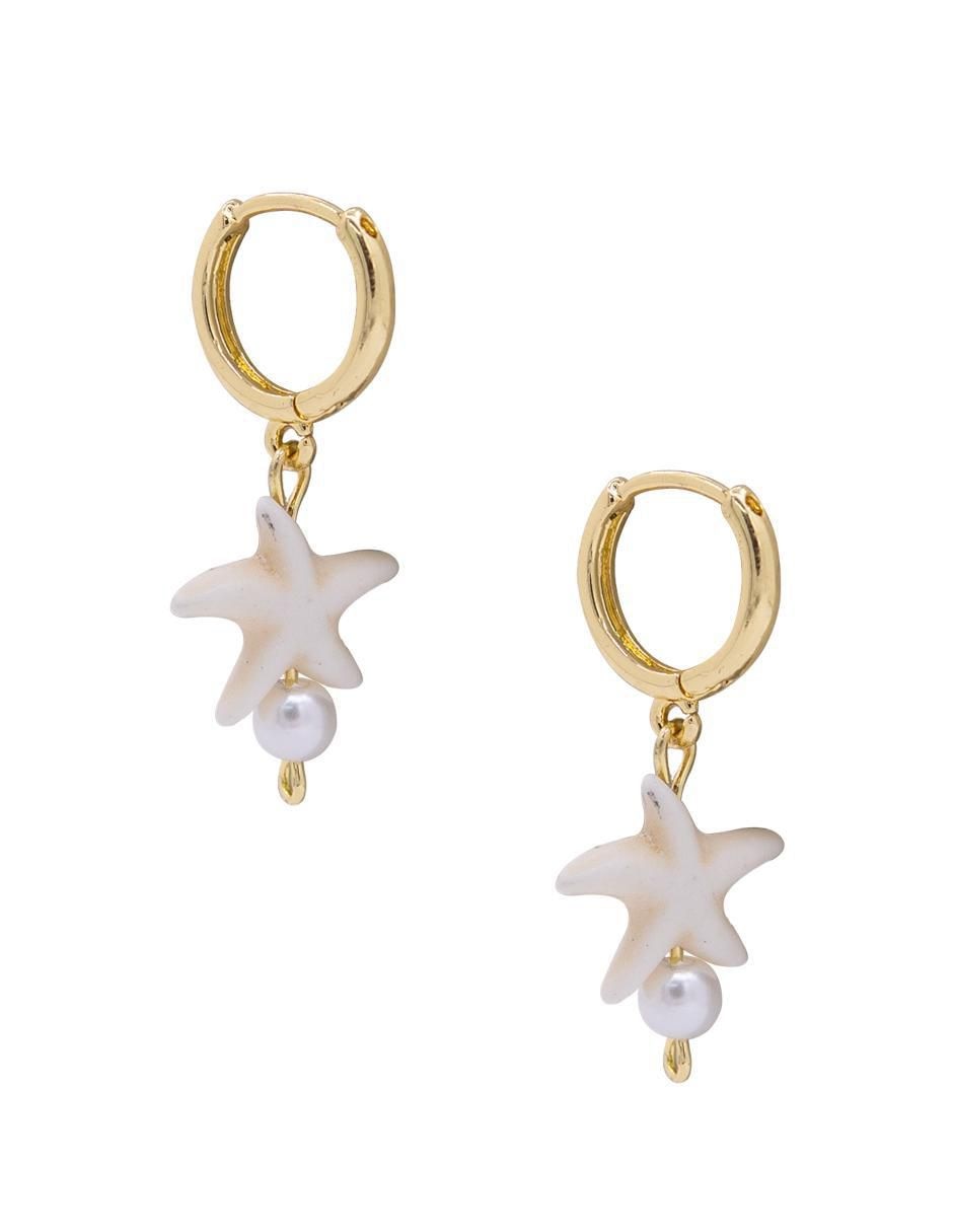 Aretes de estrella con acabado brillante