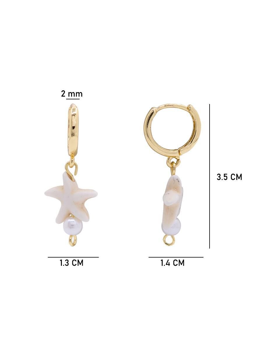 Aretes de estrella con acabado brillante 5