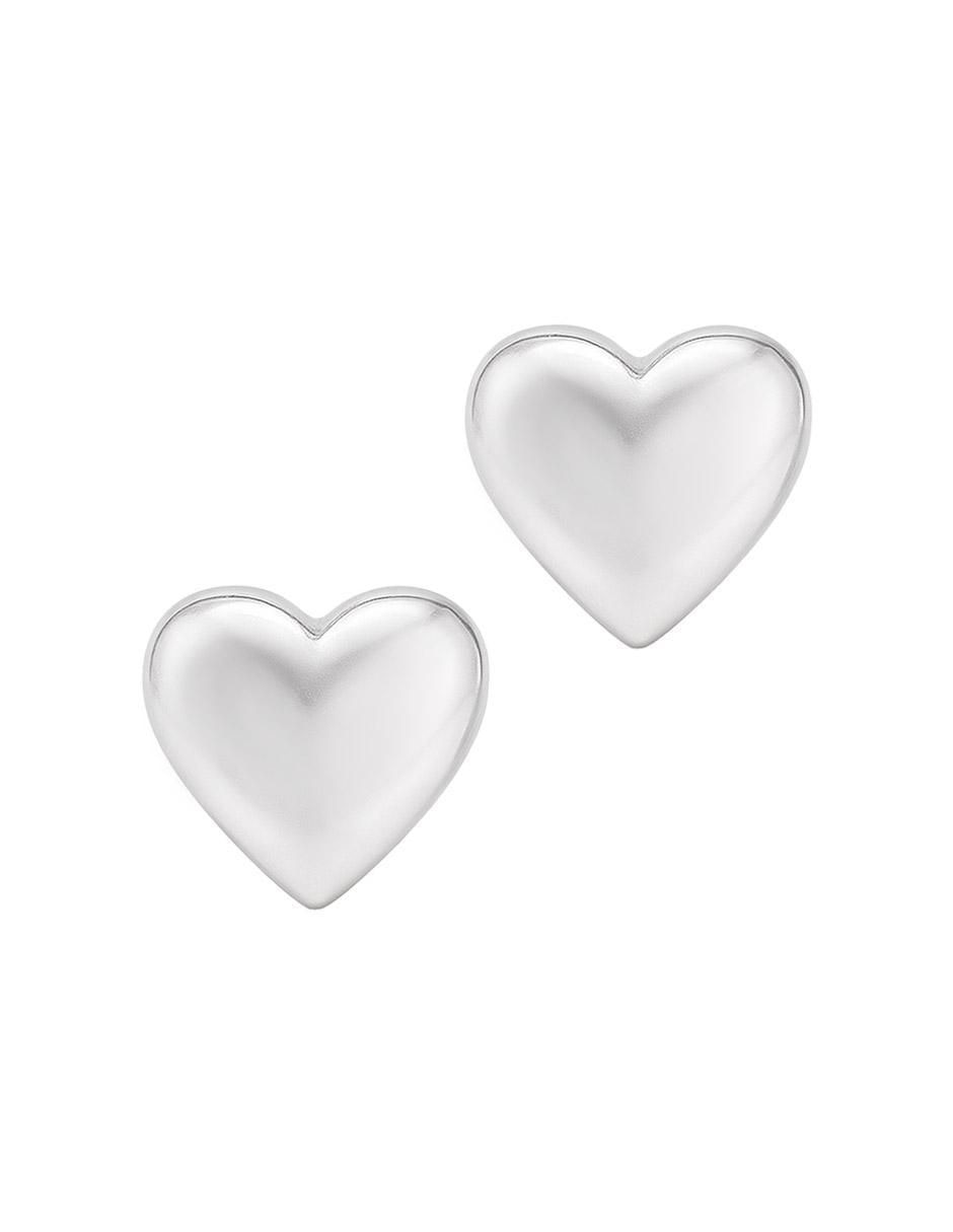 Broqueles de corazón de plata P 925 con acabado plateado