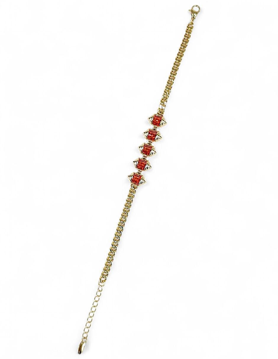 Pulsera con zirconia acabado baño de oro 18 K