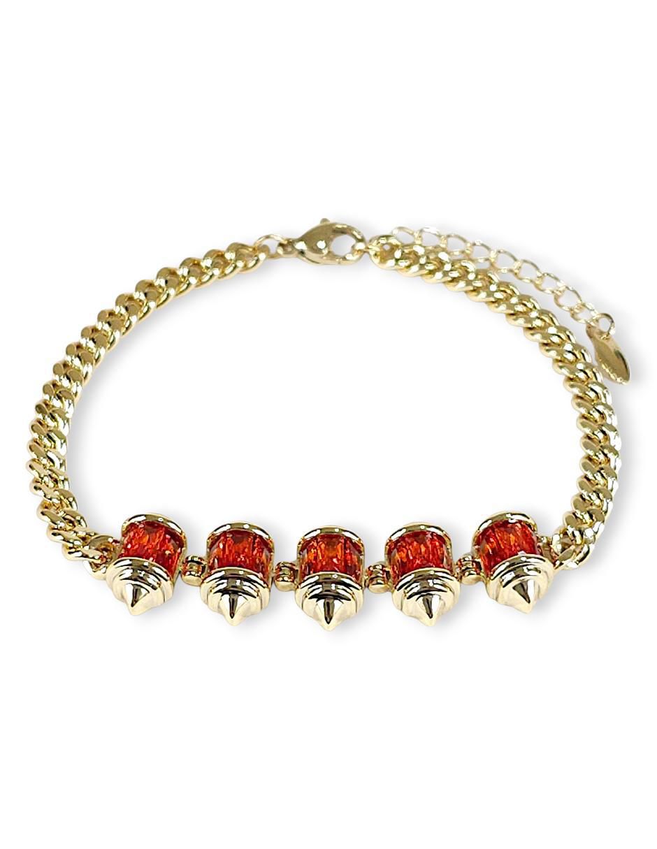 Pulsera con zirconia acabado baño de oro 18 K