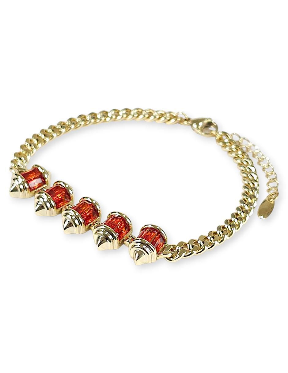 Pulsera con zirconia acabado baño de oro 18 K