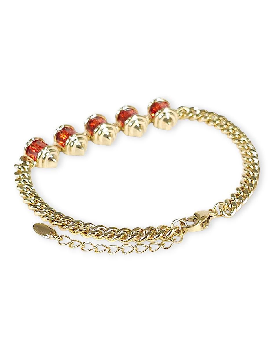 Pulsera con zirconia acabado baño de oro 18 K 5