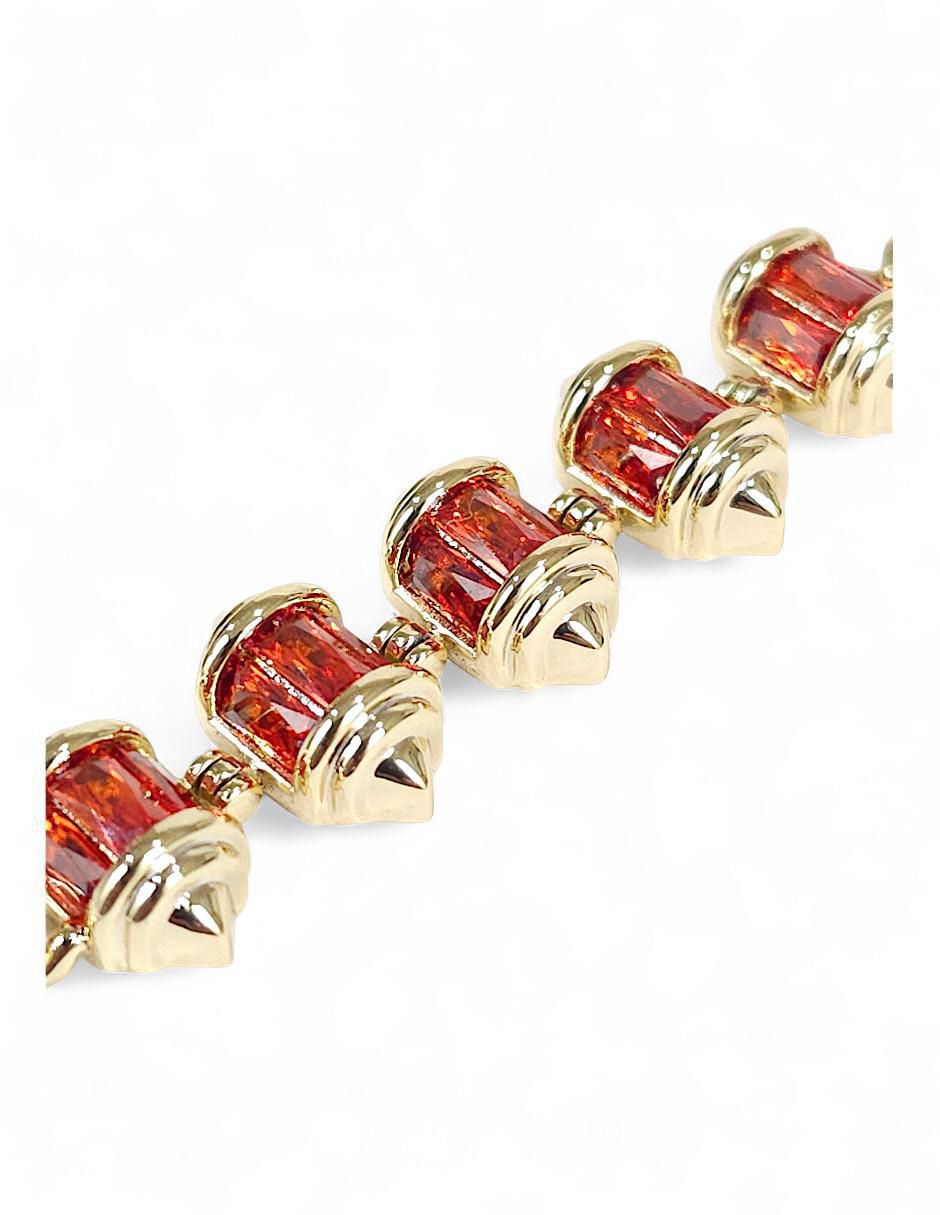 Pulsera con zirconia acabado baño de oro 18 K 6