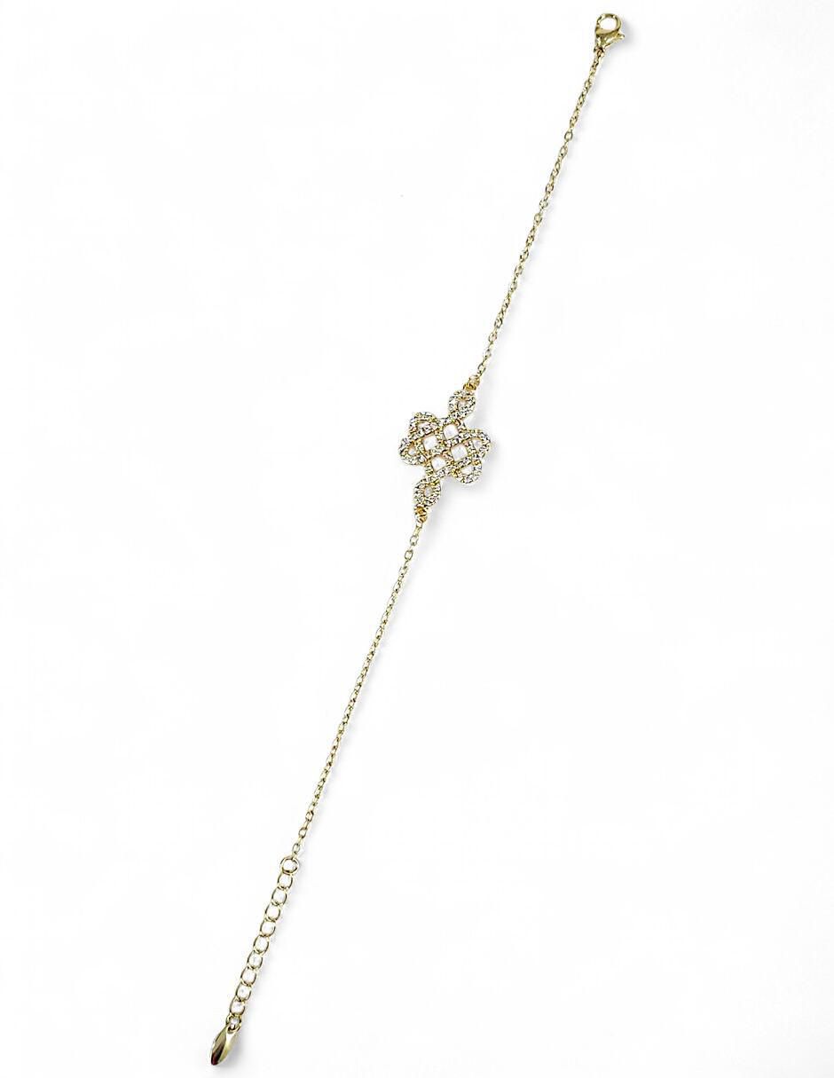 Pulsera Og con acabado baño de oro 18 k