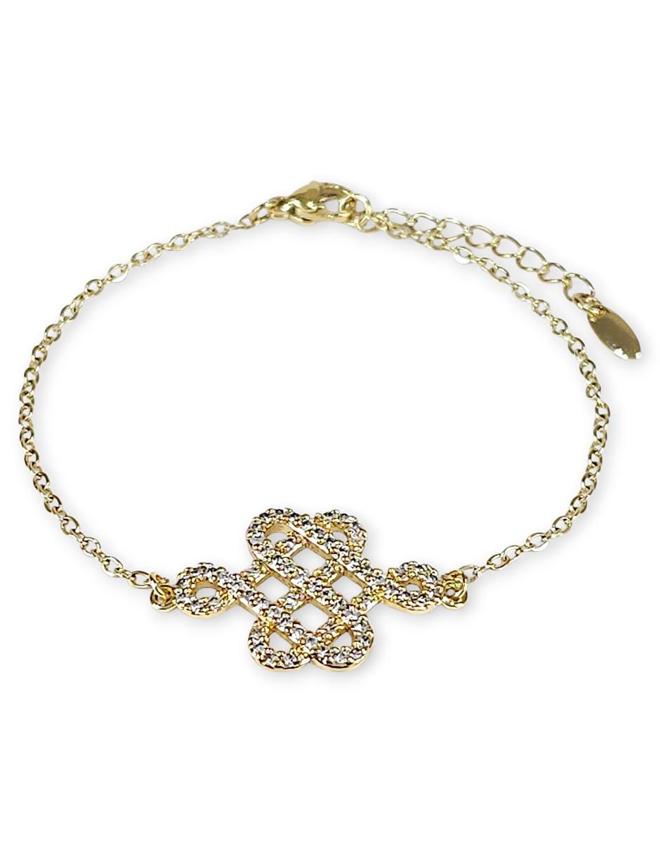 Pulsera Og con acabado baño de oro 18 k
