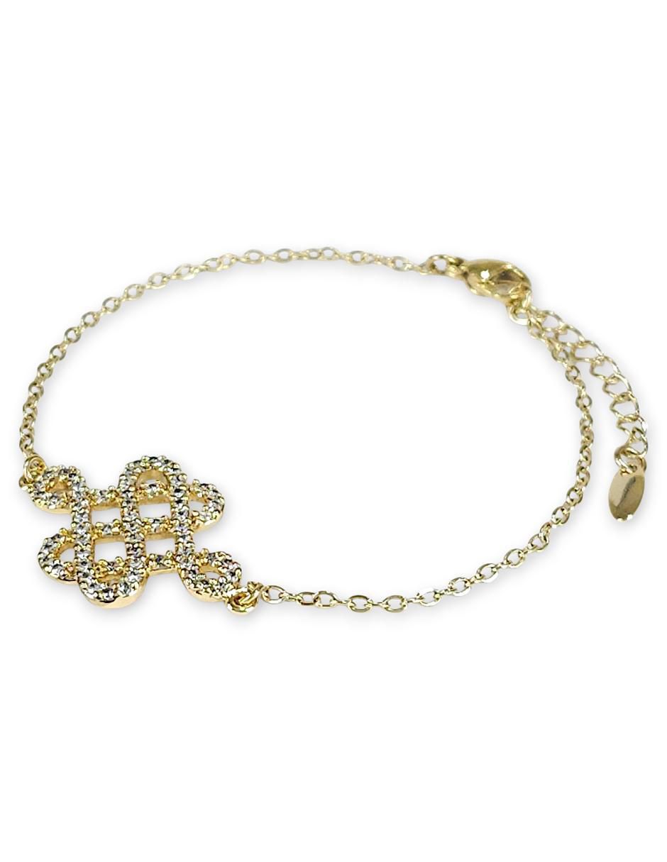 Pulsera Og con acabado baño de oro 18 k