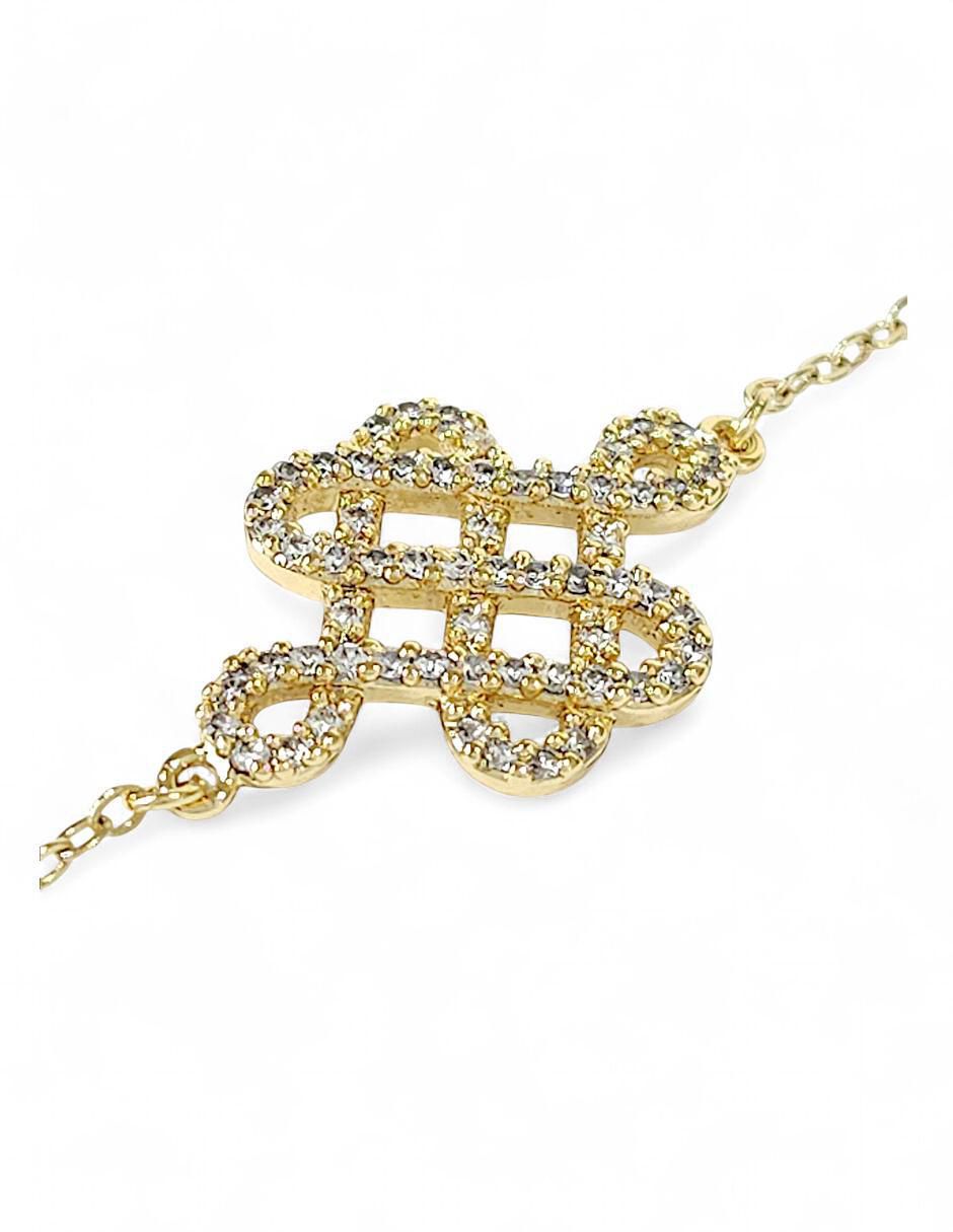 Pulsera Og con acabado baño de oro 18 k