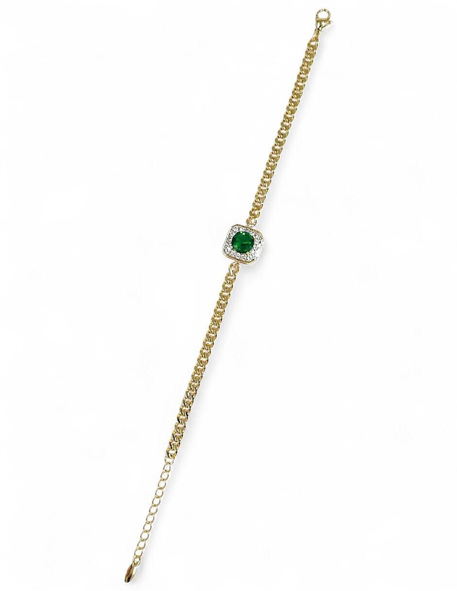 Pulsera con zirconia acabado baño de oro 18 K