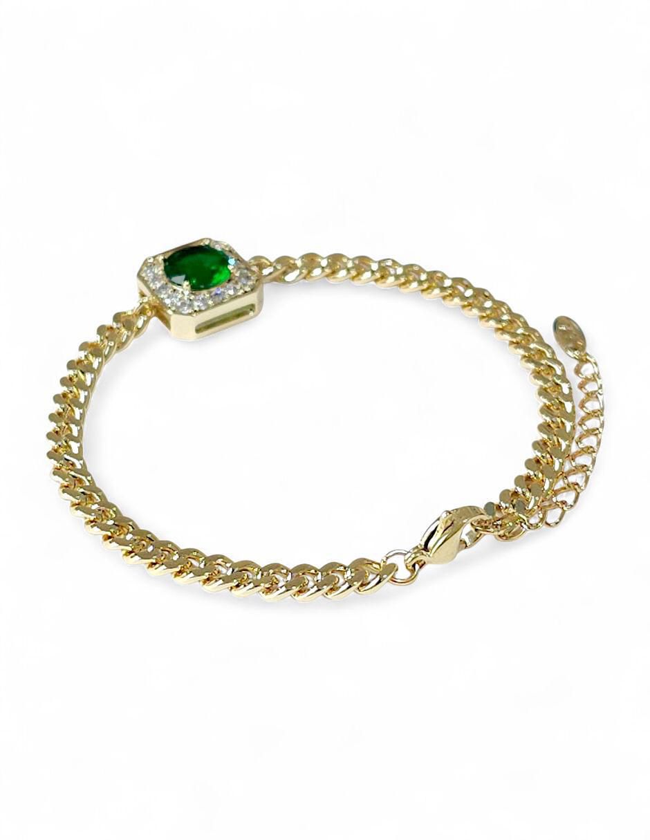 Pulsera con zirconia acabado baño de oro 18 K 5