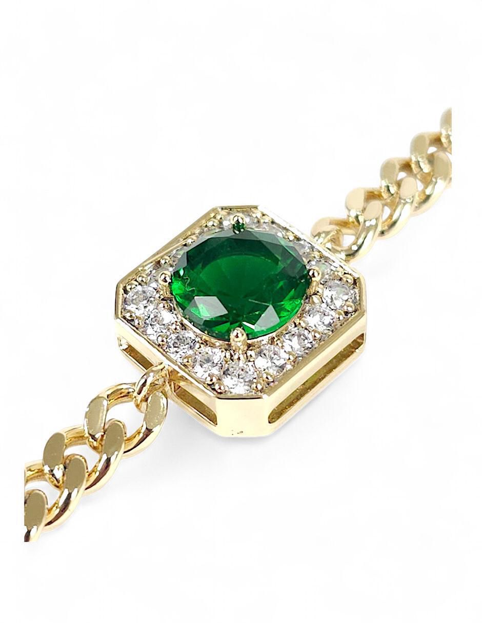Pulsera con zirconia acabado baño de oro 18 K 6