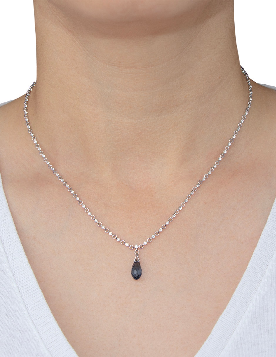 Collar con dije de gota Carré Silver Shade