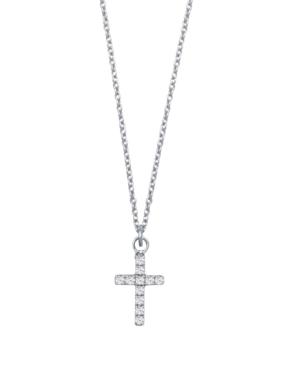 Collar con dije de cruz CARRÉ de plata P 925