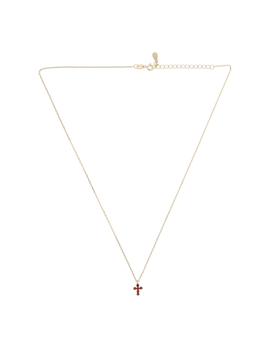 Collar con dije de cruz Carré de plata P 925