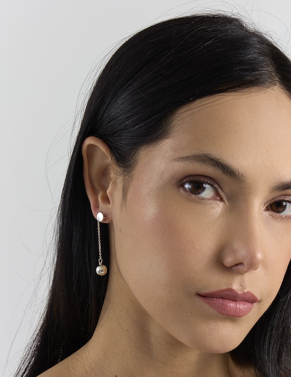 Aretes de bola de plata P 925 con acabado brillante 4