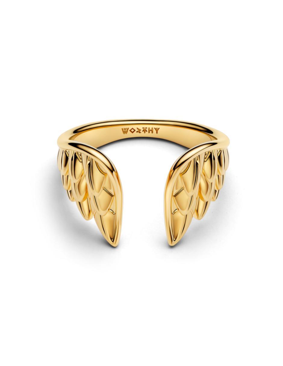 Anillo de alas Marvel Thor de plata P 925 con acabado baño de oro
