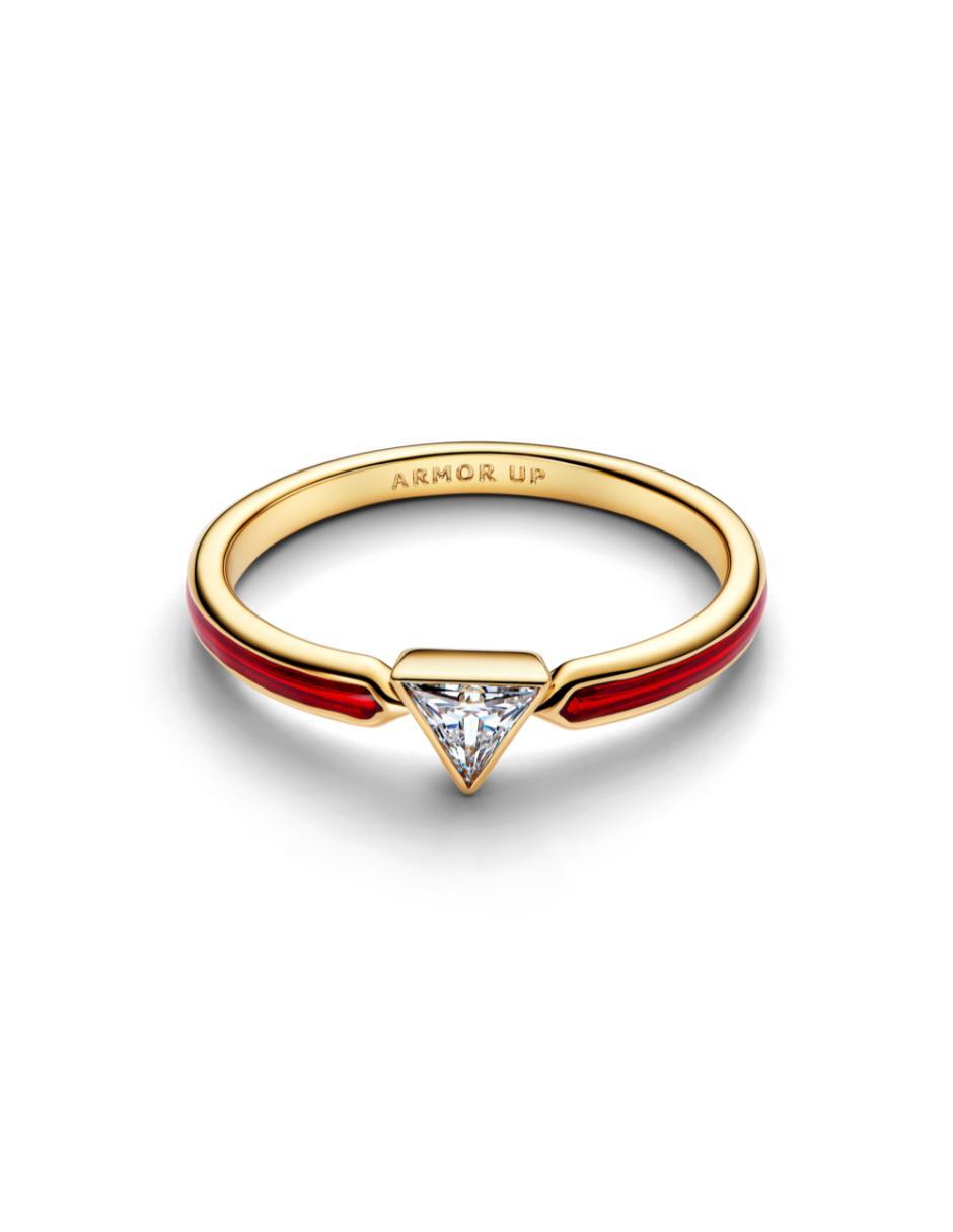 Anillo Marvel Iron Man de plata P 925 zirconia cúbica con acabado baño de oro
