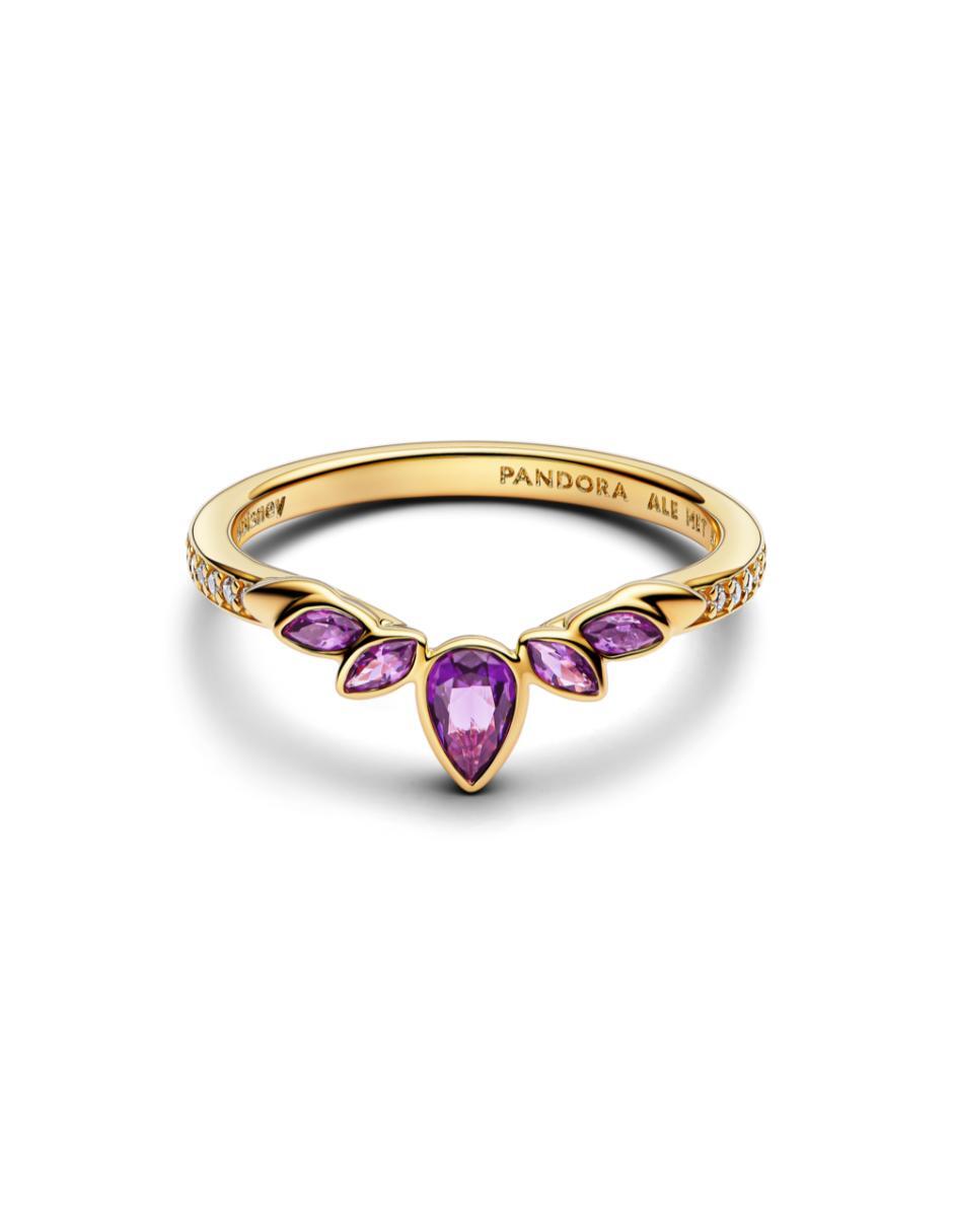 Anillo Disney Anna de plata P 925 zirconia cúbica con acabado baño de oro