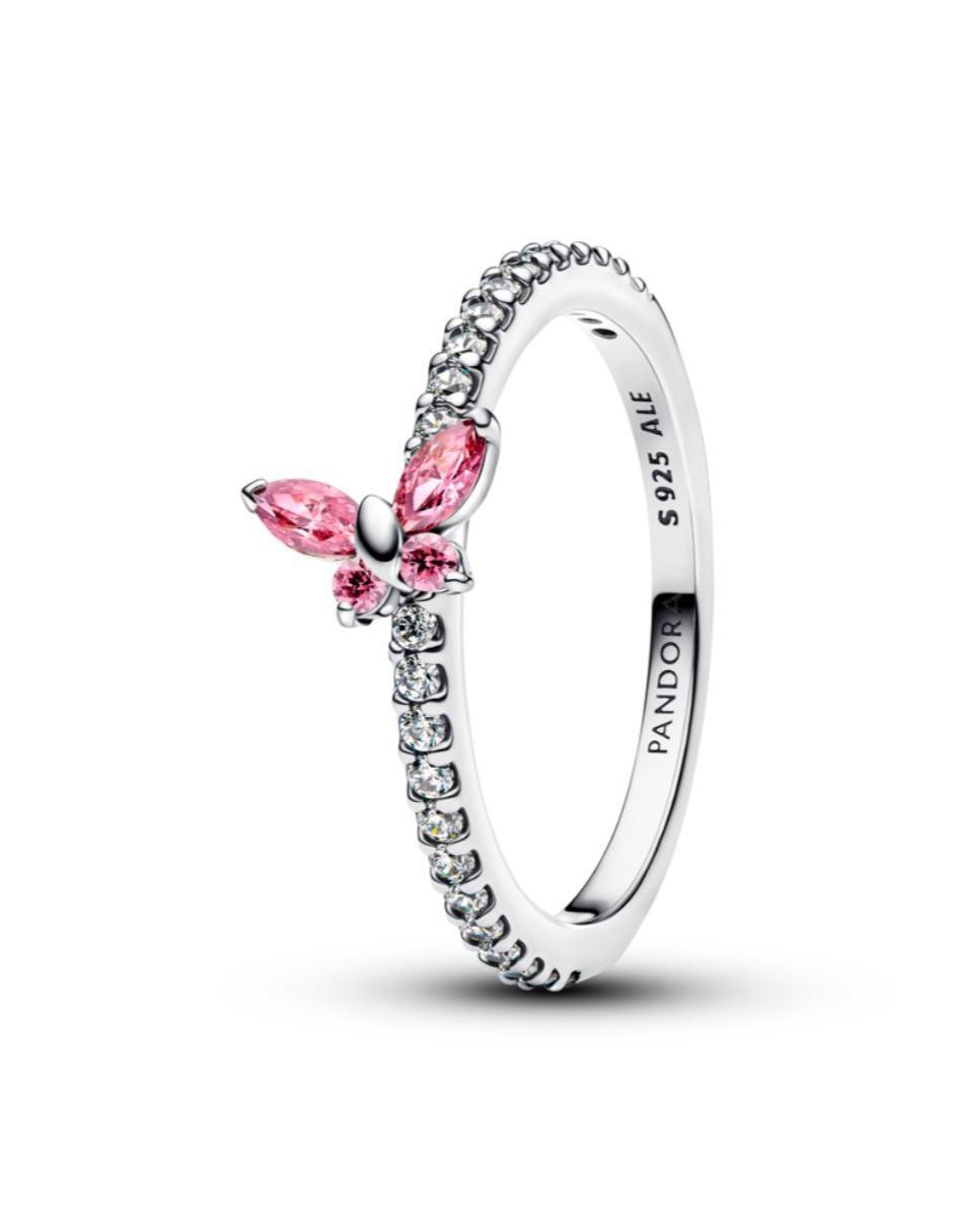 Anillo de mariposa P 925 de plata zirconia cúbica brillante Anillo de mariposa P 925 de plata zirconia cúbica brillante