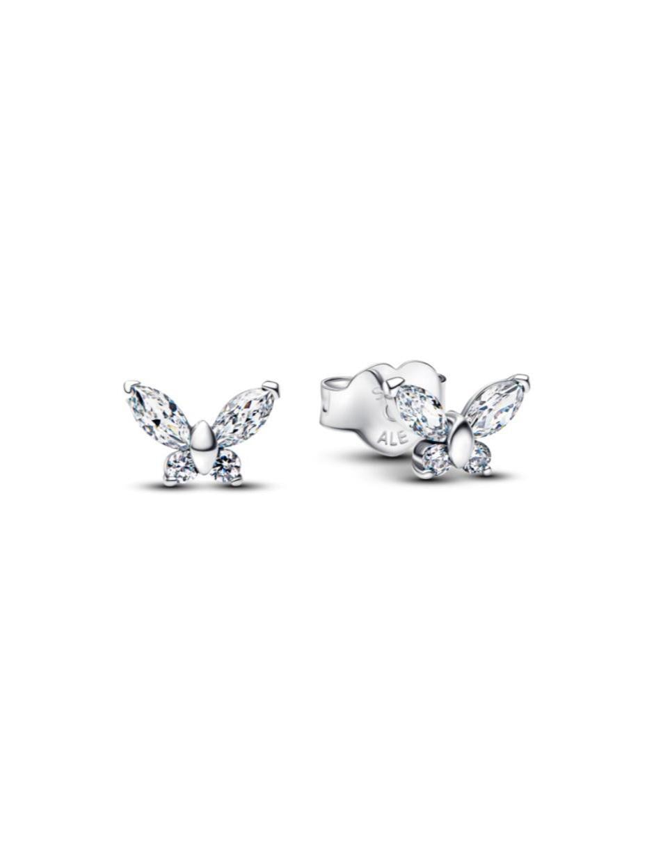 Aretes de mariposa de plata P 925 con acabado brillante Aretes de mariposa de plata P 925 con acabado brillante