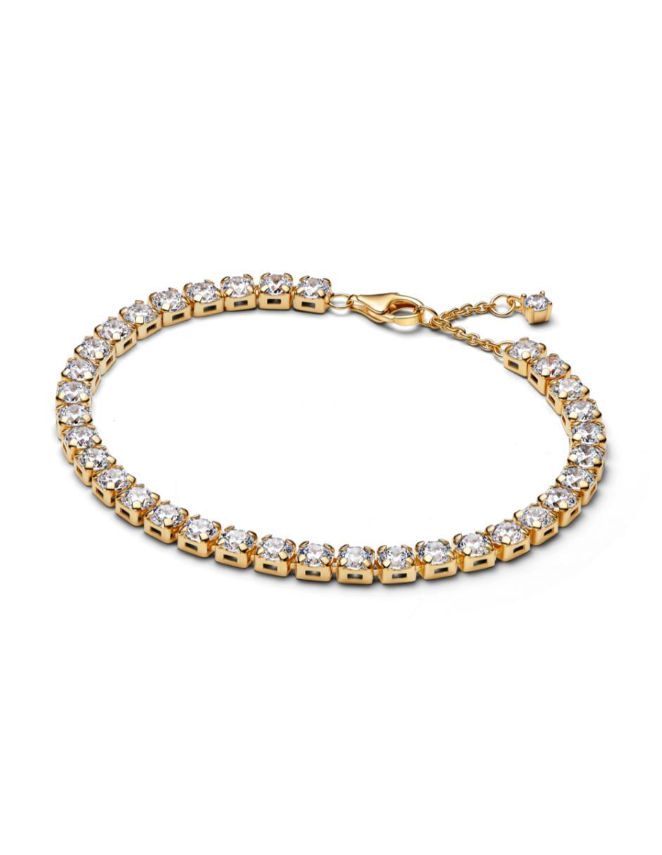 Brazalete de plata P 925 con zirconia cúbica Timeless acabado baño de oro Brazalete de plata P 925 con zirconia cúbica Timeless acabado baño de oro
