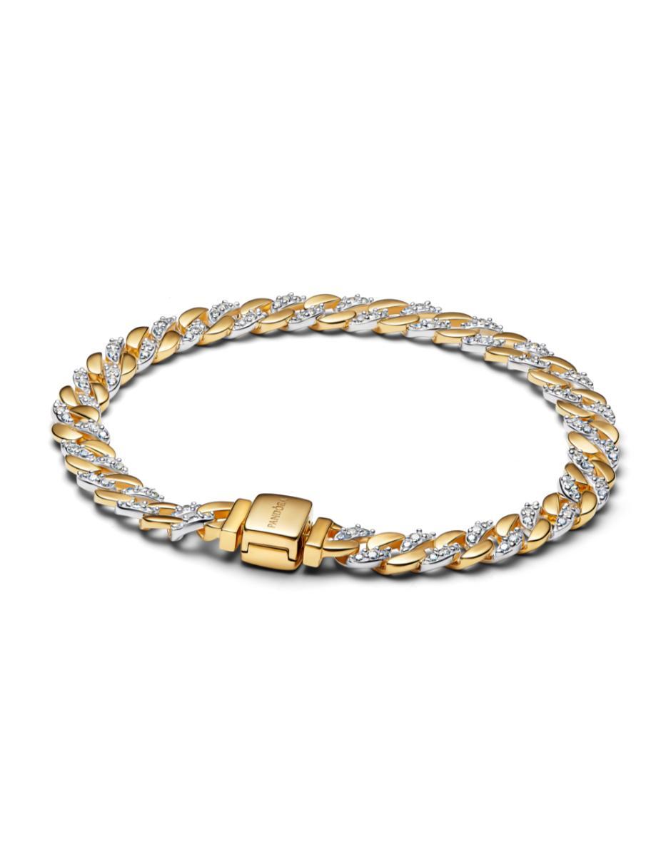 Brazalete de plata P 925 con zirconia cúbica Timeless acabado baño de oro