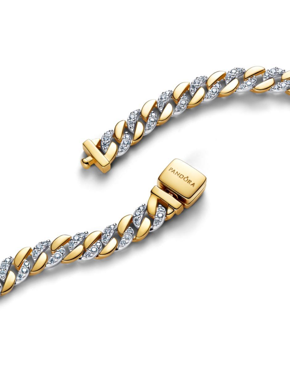 Brazalete de plata P 925 con zirconia cúbica Timeless acabado baño de oro