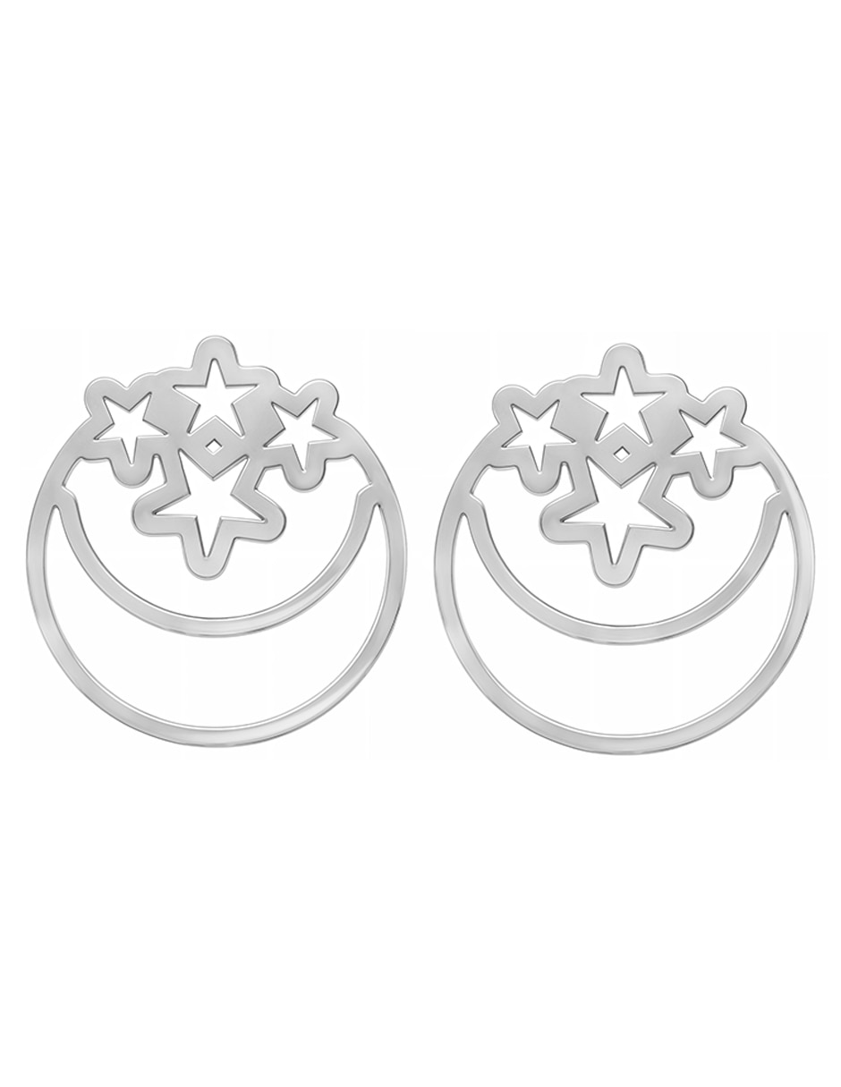 Broqueles de estrella Celeste de plata P 925 con acabado plateado Broqueles de estrella Celeste de plata P 925 con acabado plateado