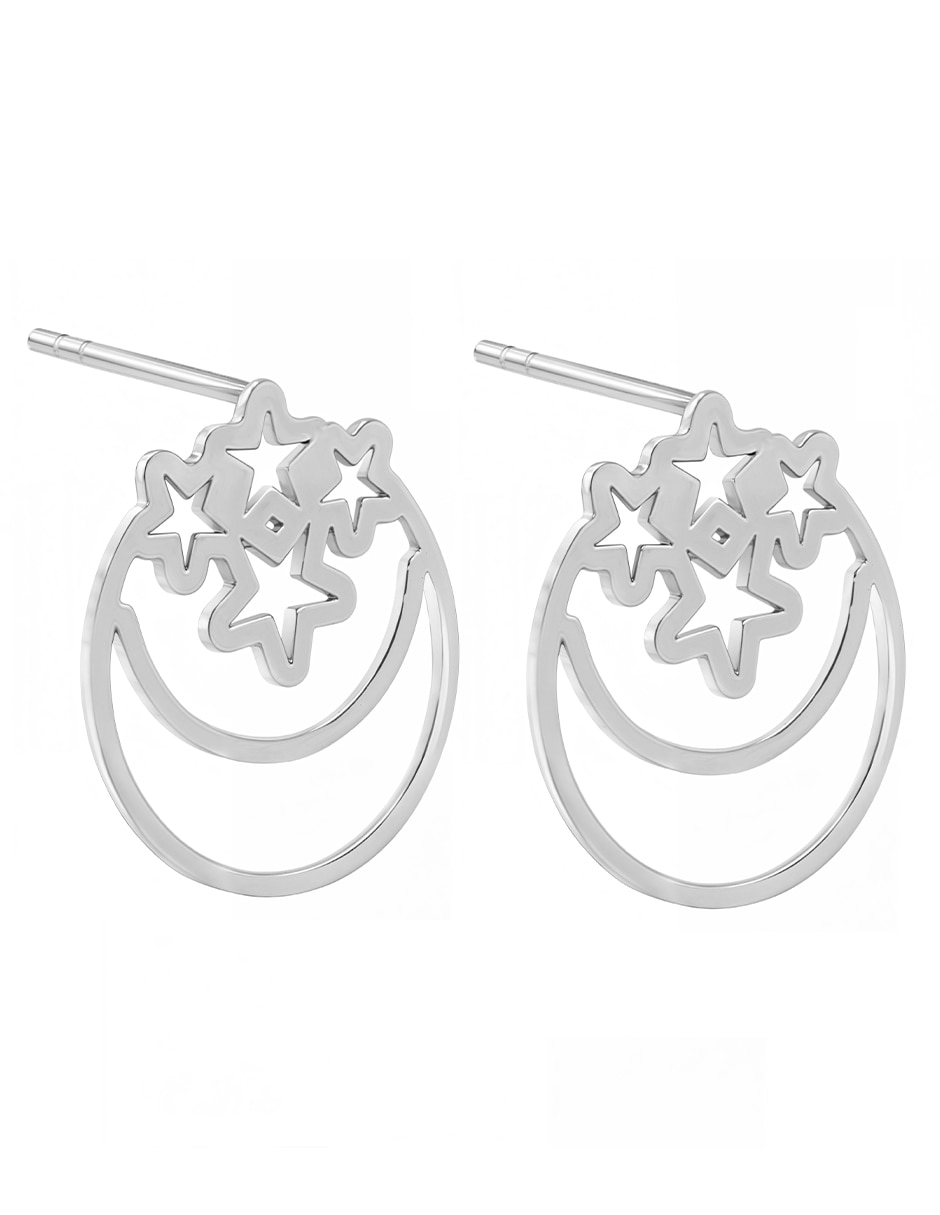 Broqueles de estrella Celeste de plata P 925 con acabado plateado 2