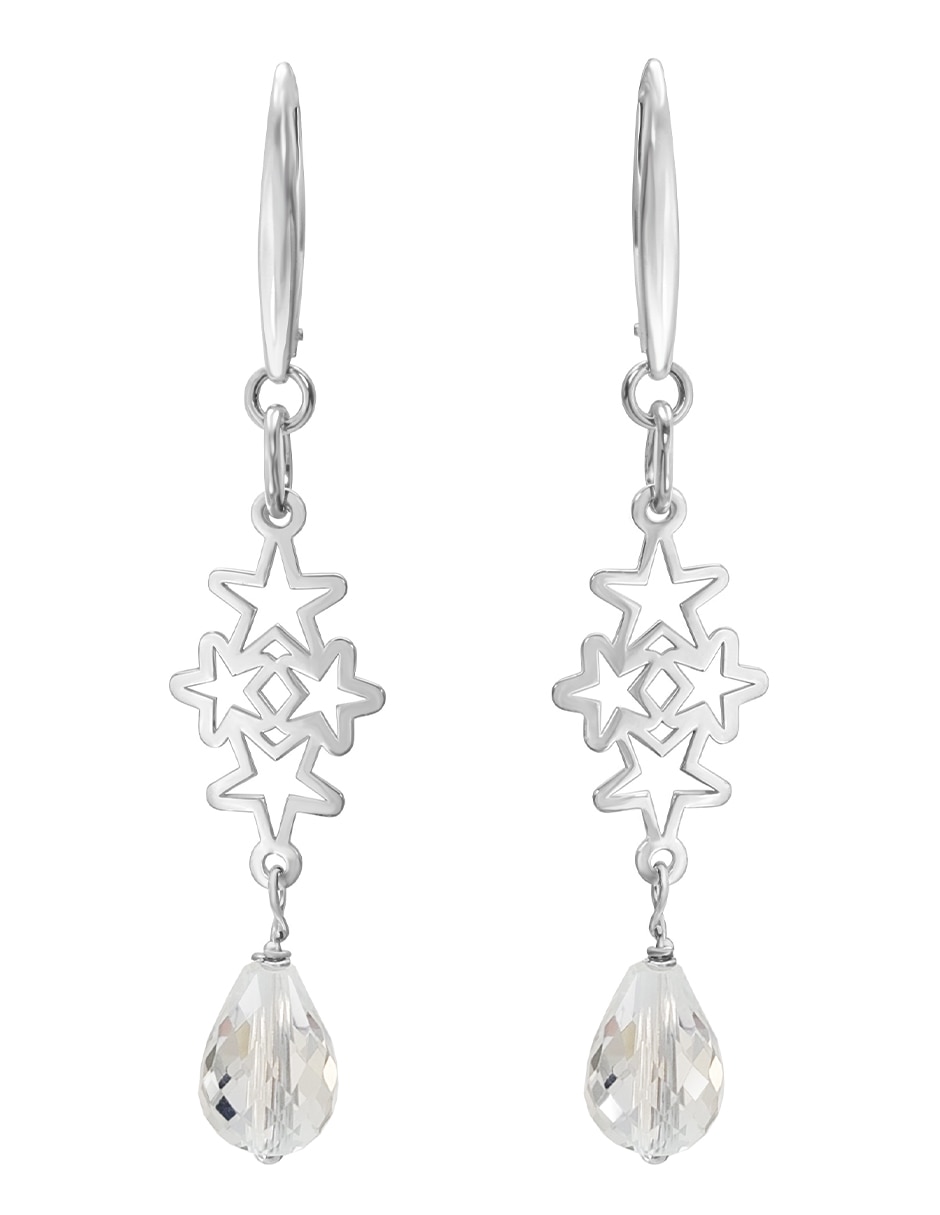Aretes de estrella de plata P 925 con acabado plateado Aretes de estrella de plata P 925 con acabado plateado
