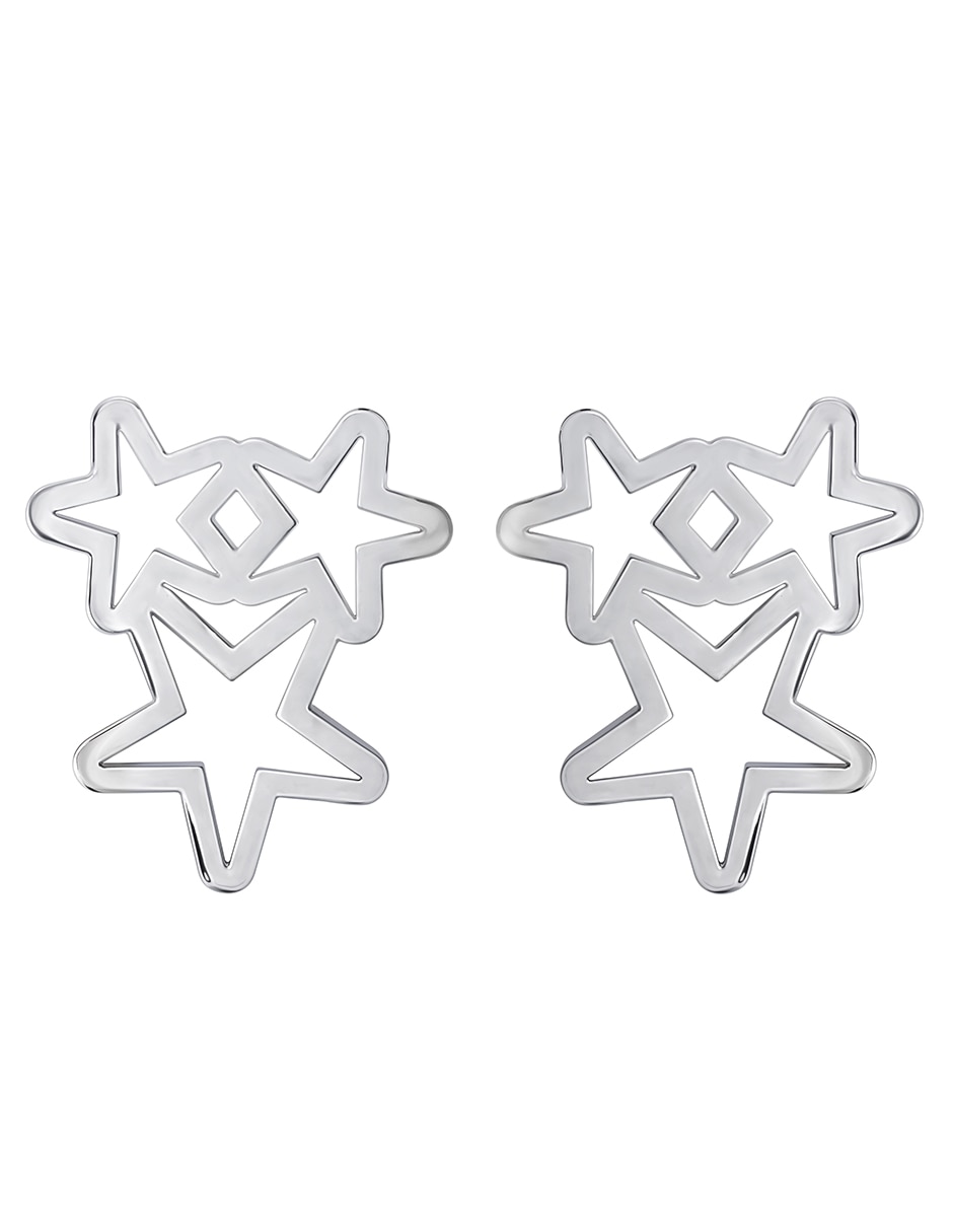 Broqueles de estrella Celeste de plata P 925 con acabado plateado