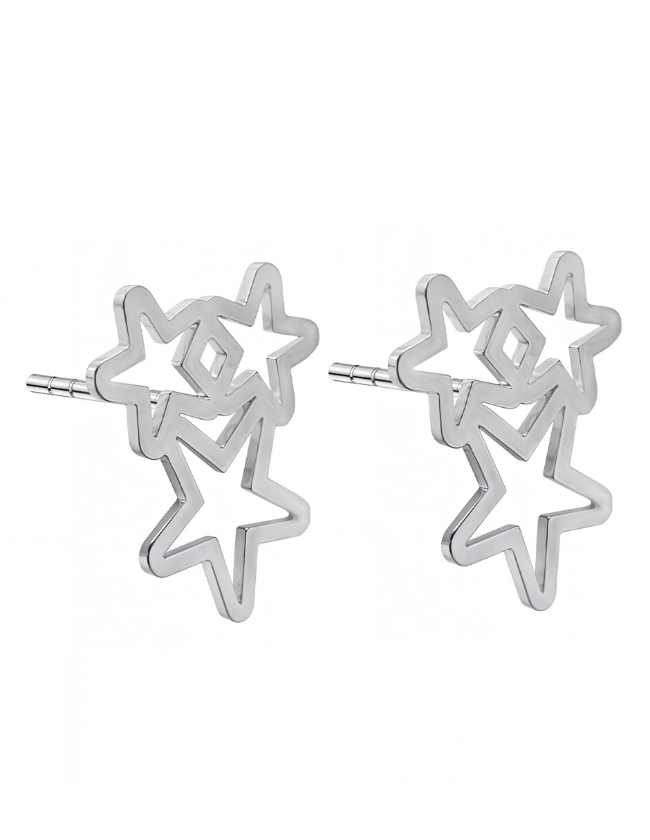 Broqueles de estrella Celeste de plata P 925 con acabado plateado 2