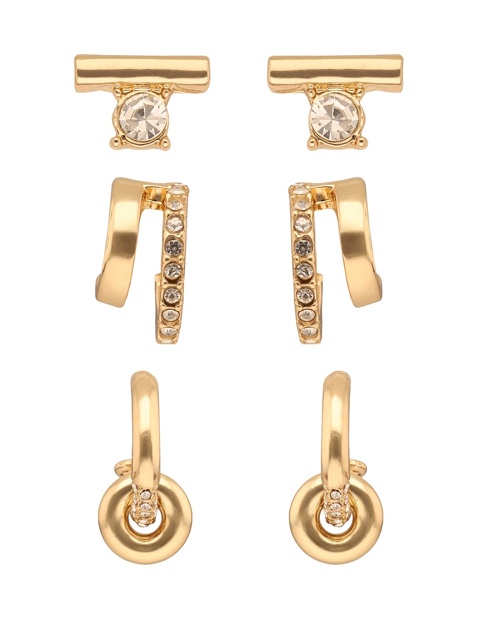 Set de aretes con acabado pavé Set de aretes con acabado pavé