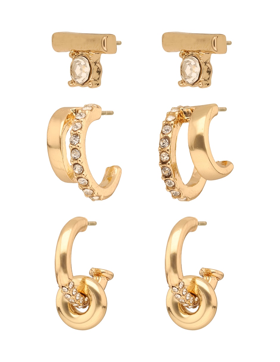Set de aretes con acabado pavé 2