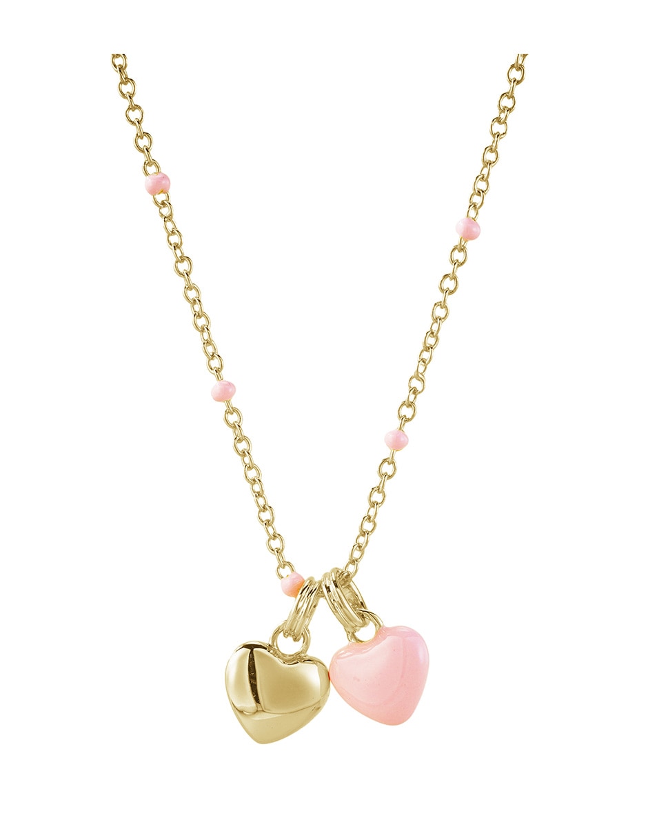 Collar con dije de corazón Golden Enamel de baño de oro 14 K Collar con dije de corazón Golden Enamel de baño de oro 14 K
