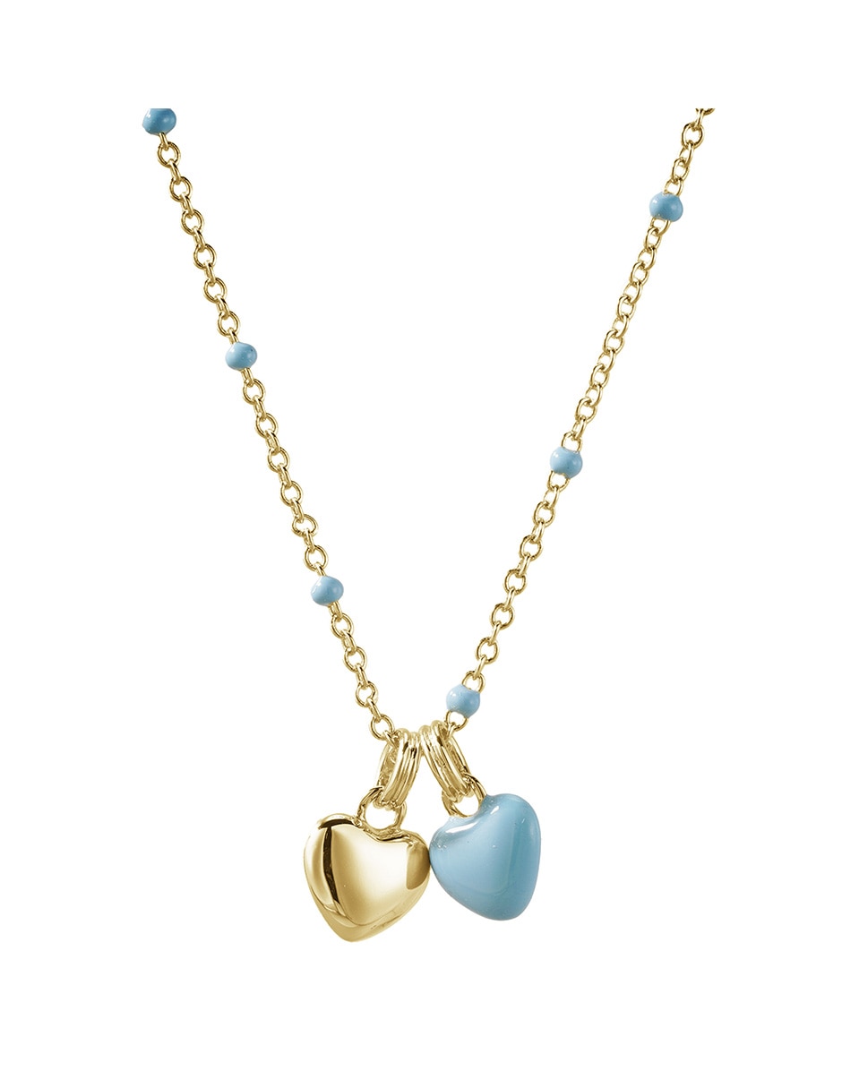 Collar con dije de corazón Golden Enamel de baño de oro 14 K Collar con dije de corazón Golden Enamel de baño de oro 14 K