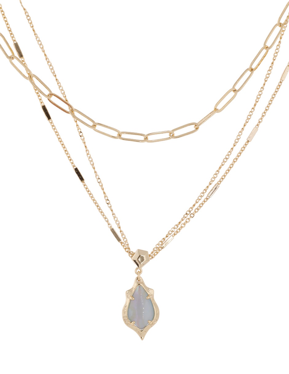 Collar de gota baño de oro 14k