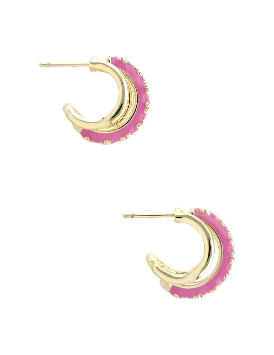 Aretes Cortos Con Acabado Brillante 2