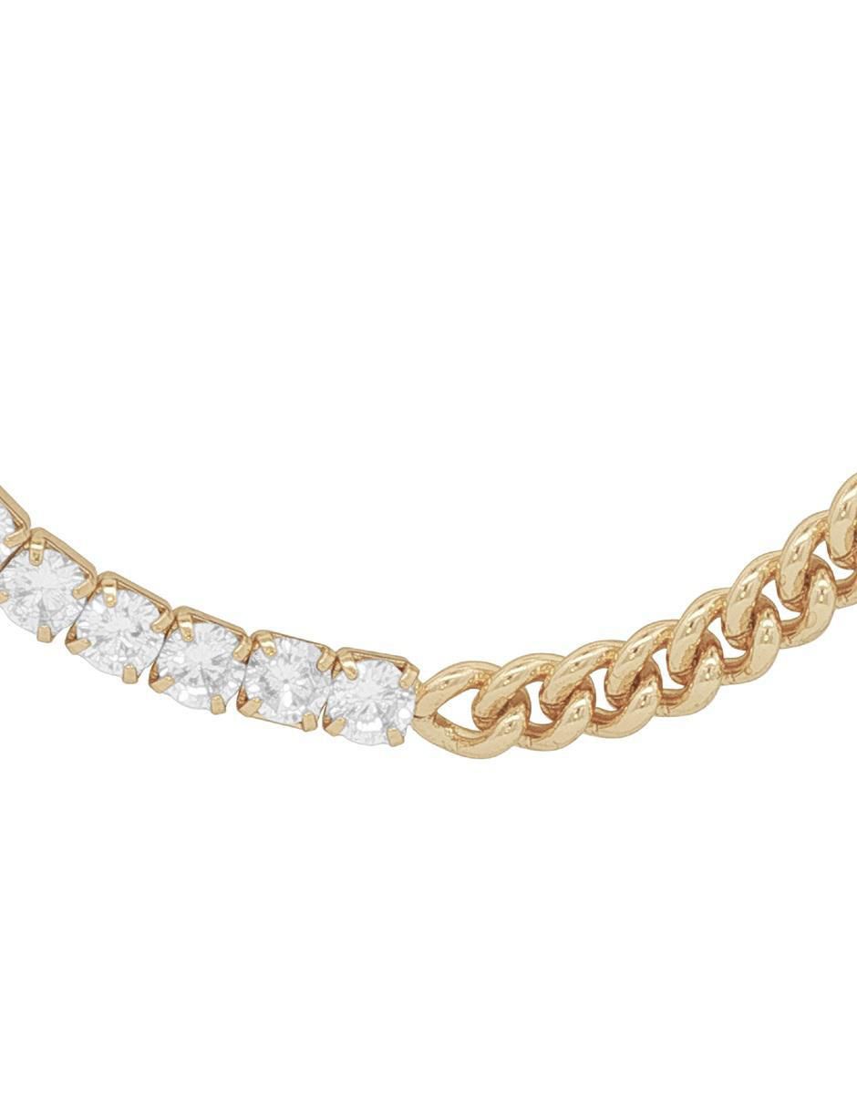 Pulsera con zirconia 18 k con acabado chapa de oro 3