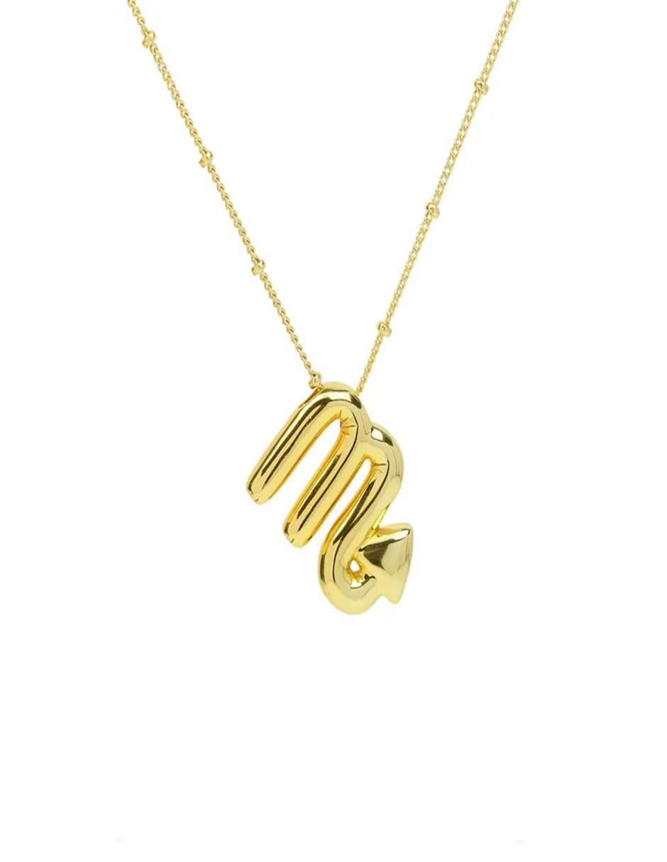 Collar con dije de signo zodiacal SIGNOS ZODIACALES de oro laminado 10 K