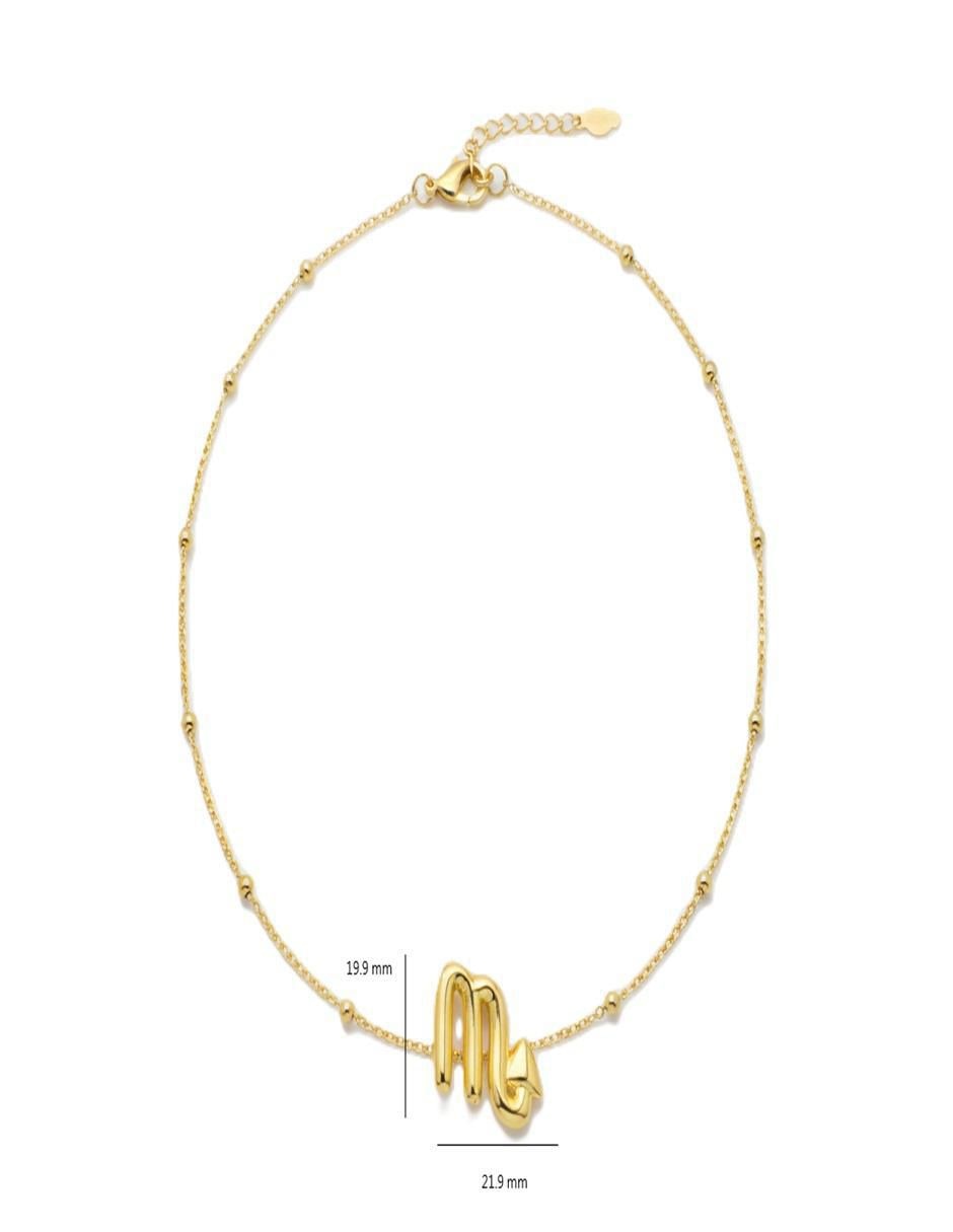 Collar con dije signo zodiacal Signos Zodiacales de oro laminado 10 K 2