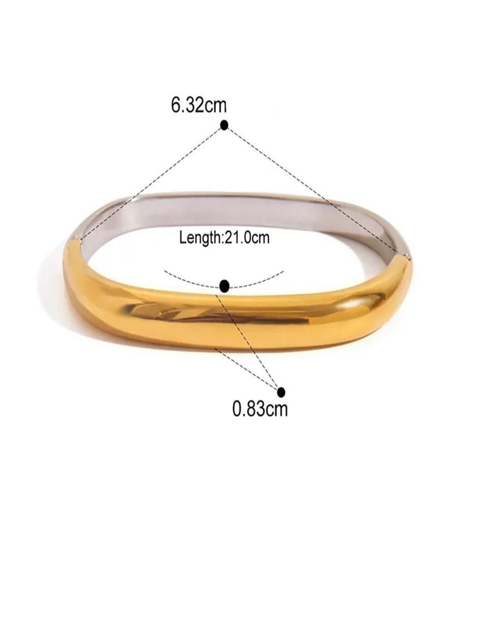 Brazalete de oro laminado 8 K Bicolor acabado pulido 4