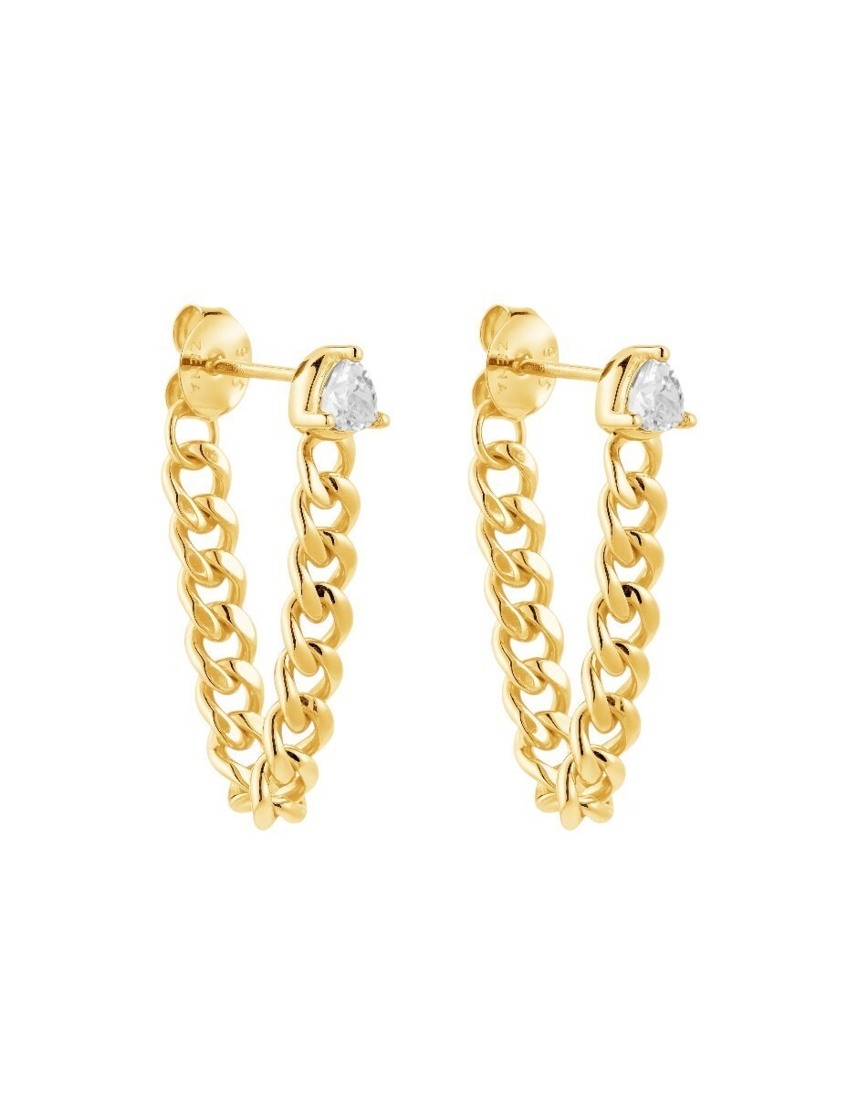 Aretes largos Les Néréides Classic Reviste de plata P 925 con acabado baño de oro Aretes largos Les Néréides Classic Reviste de plata P 925 con acabado baño de oro