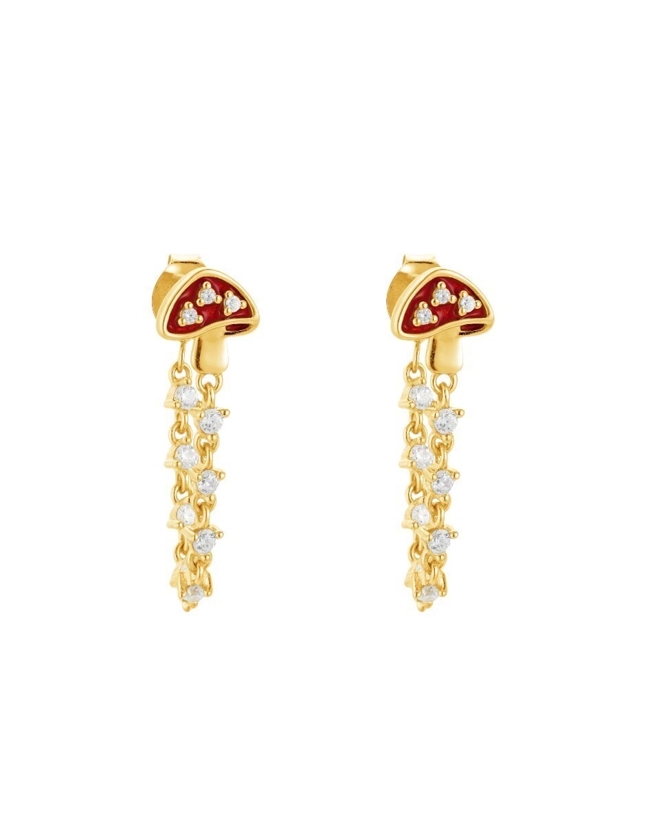 Aretes largos Les Néréides Classic Reviste de plata P 925 con acabado baño de oro Aretes largos Les Néréides Classic Reviste de plata P 925 con acabado baño de oro