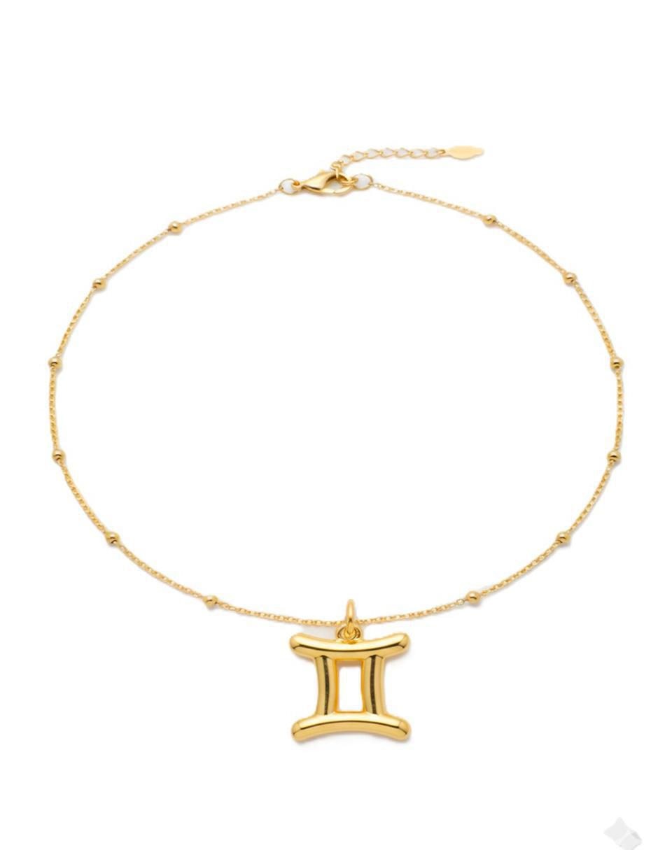 Collar con dije signo zodiacal de oro laminado 10 K 3