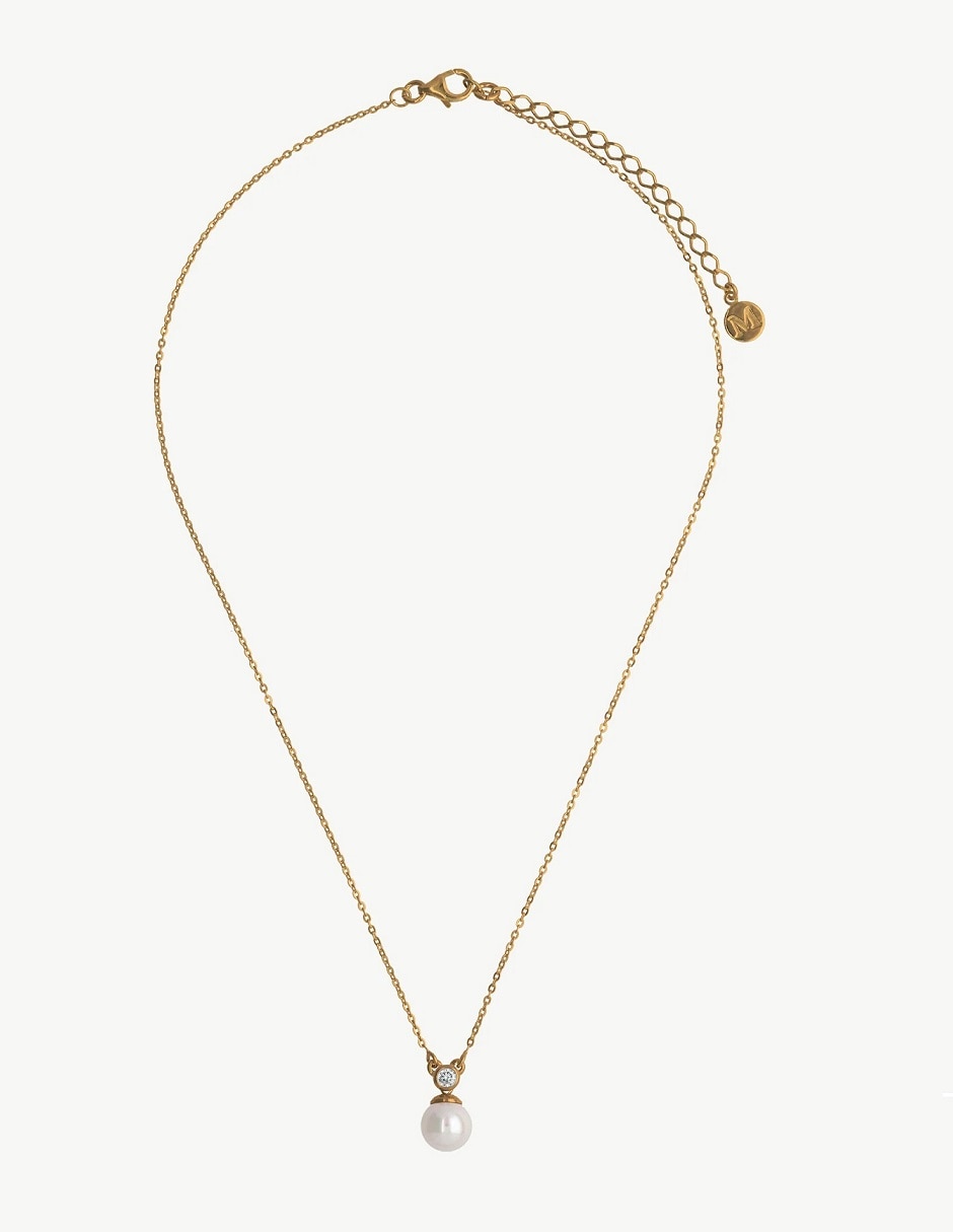 Collar con dije circular Selene de plata P 925 Collar con dije circular Selene de plata P 925