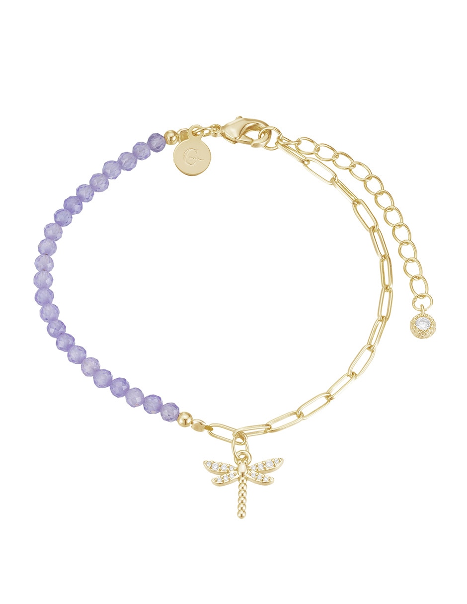 Pulsera con zirconia Golden Circonias acabado baño de oro 14 K