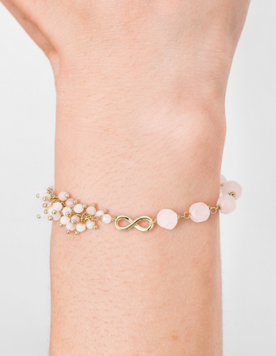 Pulsera con zirconia Religiosos acabado baño de oro 14 K 3